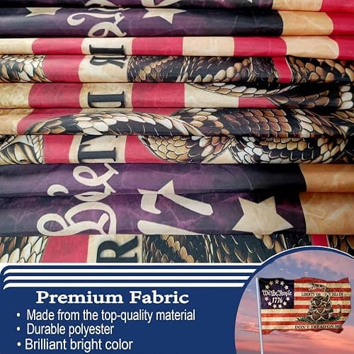 NASIAN Dont Tread on Me Flag We The People 1776 Flag 4th of July Amercian Flags for Outside 3x5 Double Sided Outdoor House Yard Holiday Decoration Banner - One Size - Dont Tread On Me 1776 Flag thumbnail 6