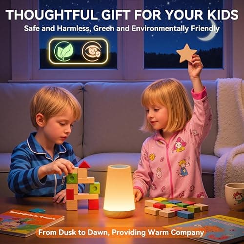 Auxmir LED Night Light Bedside Lamp Touch and Remote Control Dimmable Tabletop 13 RGB Colors Changing 5 Brightness Adjustable Rechargeable Portable Lamp for Baby Kids Nursery Bedroom Bathroom Camping thumbnail 7