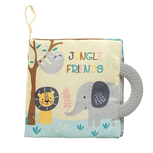 Lambs & Ivy Jungle Friends Developmental Soft Book & Elephant Plush Toy Gift Set thumbnail 4