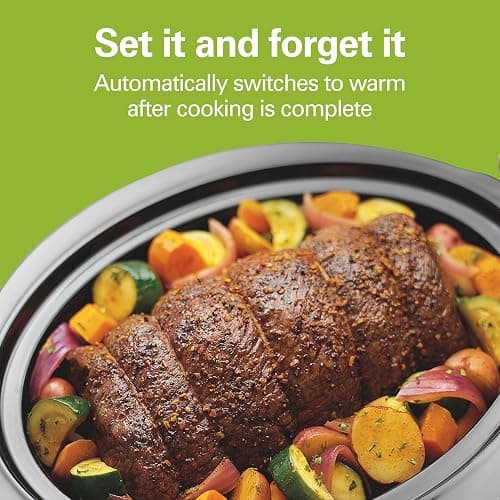 Hamilton Beach 4 Quart Programmable Slow Cooker with Flexible Easy Programming, 5 Cooking Times, Dishwasher-Safe Crock & Lid, Silver (33443) thumbnail 4