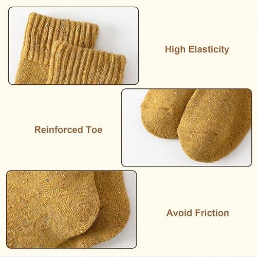 Pleneal Wool Socks for Women - Womens Wool Socks Winter Warm Cozy Knit Sock for Women Men thumbnail 5