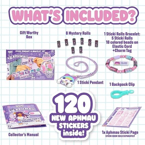 Sky Castle Sticki Rolls x Aphmau Toy Pendant & Bracelet Set – The Original Wearable Shareable Stickers with Toy Jewelry and Collector’s Page – Limited Edition – Glowing Gradient Cat thumbnail 4
