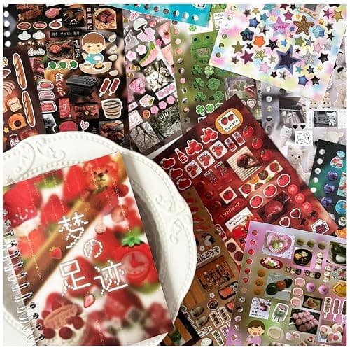 750PCS Japanese Stickers for Journaling Supplies,30 Sheets Vintage Kawaii Desserts Japanese Sticker Book for Scrapbooking,Junk Journal Supplies, DIY Crafts (Landscape) thumbnail 2