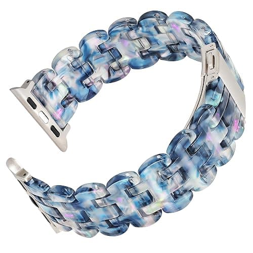 Pleixiu Lightweight Resin Band For Apple Watch Series 11 10 SE 9 8 7 6 5 4 3 2 1 Ultra 3 2, Fashion Adjustable Replacement Strap for iWatch Bands 38mm 40mm 41mm 42mm 44mm 45mm 46mm 49mm for Women Men thumbnail 2