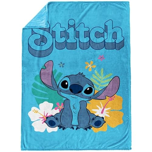 Jay Franco Kids Plush Throw Blanket – Soft & Cozy Fleece Throw for Bedroom & Couch Décor, Official Licensed Product, Blue - Stitch, 60x90 - Large Blanket thumbnail 2