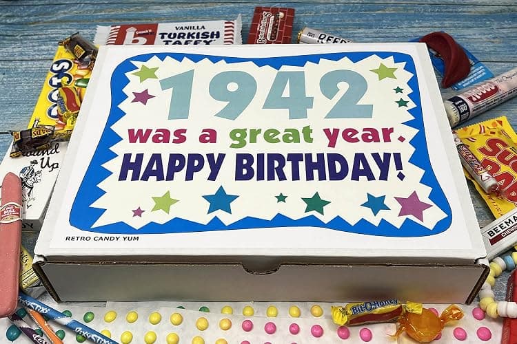 RETRO CANDY YUM ~ 1942 83rd Birthday Gift Box of Nostalgic Candy from Childhood for 83 Year Old Man or Woman Born Back in 1942 thumbnail 2