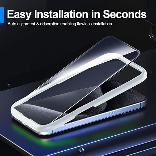 Ailun 3 Pack Screen Protector for iPhone 15 Pro Max [6.7 inch] + 3 Pack Camera Lens Protector with Installation Frame,Sensor Protection,Dynamic Island Compatible,Case Friendly Tempered Glass Film thumbnail 6