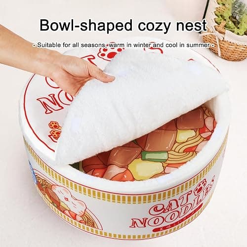 寵幸 Ramen Noodle Dog & Cat Bed,Keep Warm and Super Soft Creative Pet Nest for Indoor Cats,Removable Washable Cushion for Small Medium Large Dogs and Cats thumbnail 3