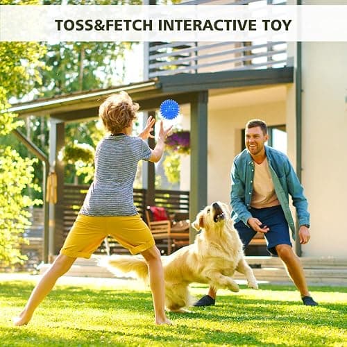 petizer 3-Pack 3.5” Squeaky Dog Toy Balls, Floating Dogs Pool Balls, Dog Spiky Balls, Interactive Fetch Toys for Puppy, Dog Chew Toys - Safe, BPA Free thumbnail 6
