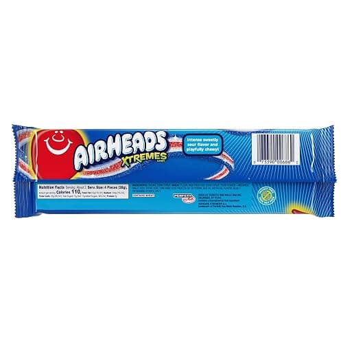 Airheads Candy, Xtremes Belts, Bluest Raspberry Flavor, Sweetly Sour, Non-Melting, Movie Theater, 3oz Packs, Box of 12 Packs - Bluest Raspberry - 3 Ounce (Pack of 12) thumbnail 5