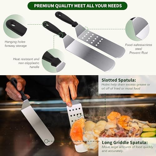 134 Pcs Griddle Accessories Kit for Blackstone - Perfect Flat Top Grill Accessories for Outdoor, Professional Round Melting Dome with Cast Iron Smash Burger Press for Barbecue. thumbnail 4