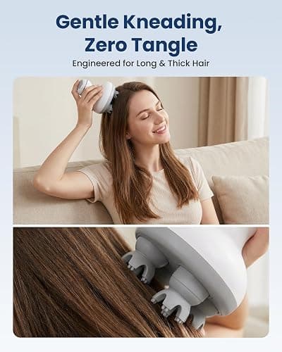 COMFIER Electric Cordless Hair Scalp Massager with Kneading 84 Massage Nodes, Handheld Portable Head Scratcher Massager for Hair Growth, Deep Clean and Stress Relax, Gifts for Men Dad thumbnail 6