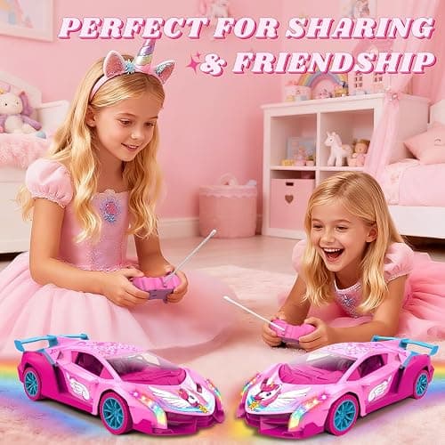 Unicorn RC Car for Girls, Rainbow Glow & Drift Wing Remote Control Car,2.4GHz RC Cars 1:18 Scale,Kids Toys Age 3 4 5 6 7 8 9 10 11 12,Girls Birthday Gifts,Christmas Basket Stuffers for Kids Age 3-12 thumbnail 6