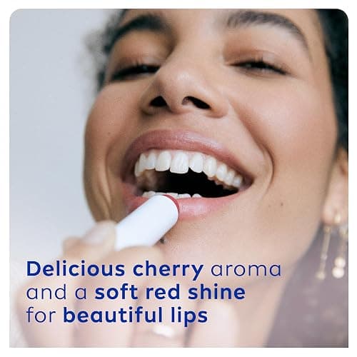 NIVEA Cherry Shine Lip Balm (4.8g), Flavoured Lip Balm with Shea Butter, Natural Oils and Vitamins, Provides 24h Moisture and a Soft Red Shine, Vegan Lip Care Formula thumbnail 2