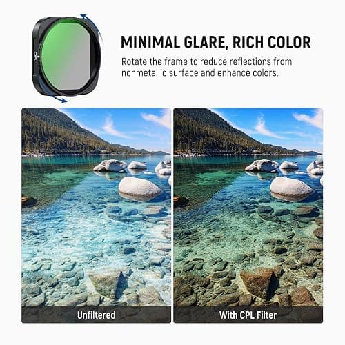 NEEWER 4 Pack ND Filter Set Compatible with Insta360 Ace Pro & Ace Pro 2, ND16/Adjustable CPL/UV/Black Diffusion 1/4, NOT Compatible with Updated Version Redesigned Round Octagonal Lens Guard, FL-C29 thumbnail 3