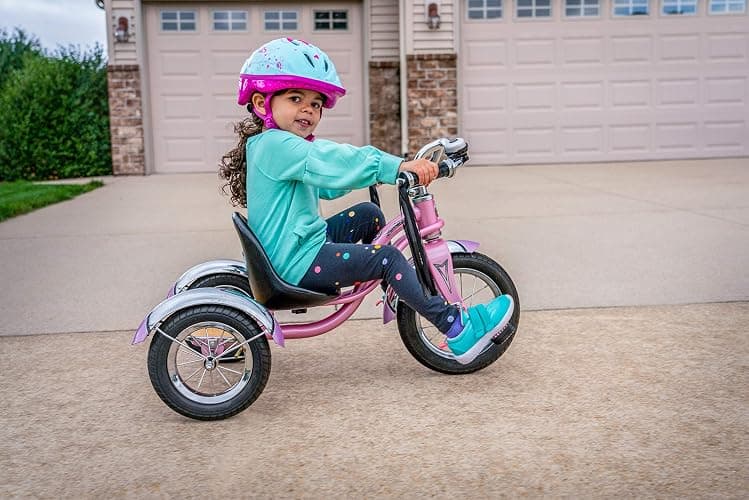 Schwinn Roadster Tricycle, 12 Inch Front Wheel Bike for Kids Ages 2-4, Low Center of Gravity, Retro Steel Frame, Adjustable Seat Grows with your Child, Rear Deck, Tricycle for Toddlers thumbnail 2