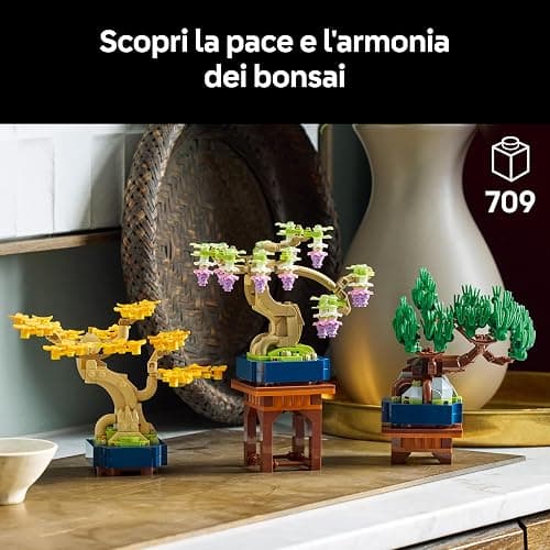 LEGO Botanicals Mini Bonsai - Piante Artificiali di Gingko, Pino Nero, Glicine e 2 Espositori - Kit di Modellismo Fai Da Te - Decorazione per la Casa - Idea Regalo per Adulti - 10373 thumbnail 4
