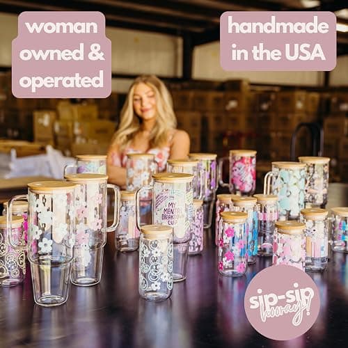 Sip-Sip Hooray! Greys Anatomy 16oz Glass Can Cup with Lid and Straw, Grey Sloan Quote Iced Coffee Tumbler, Dishwasher Safe Nurse Gift, Medical Student Glass Mug, Inspirational Drinkware for Women thumbnail 6