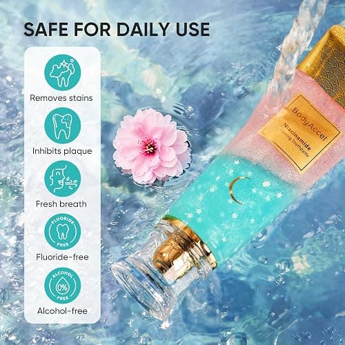BodyAccel Niacinamide Whitening Toothpaste, Niacinamide Intensive Whitening Toothpaste with Natural Gentle Care Deep Stain Removal Clean Peach Flavor, Improves Gum Health, Fresh Breath (1) thumbnail 7