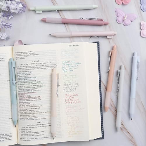 BLIEVE - Pastel Colored Gel Pens With Cool Matte Finish, Aesthetic and Cute Pens With Smooth Writing For Journaling And Bible Note Taking No Bleed Through, Cute School Supplies 8 Pack thumbnail 2