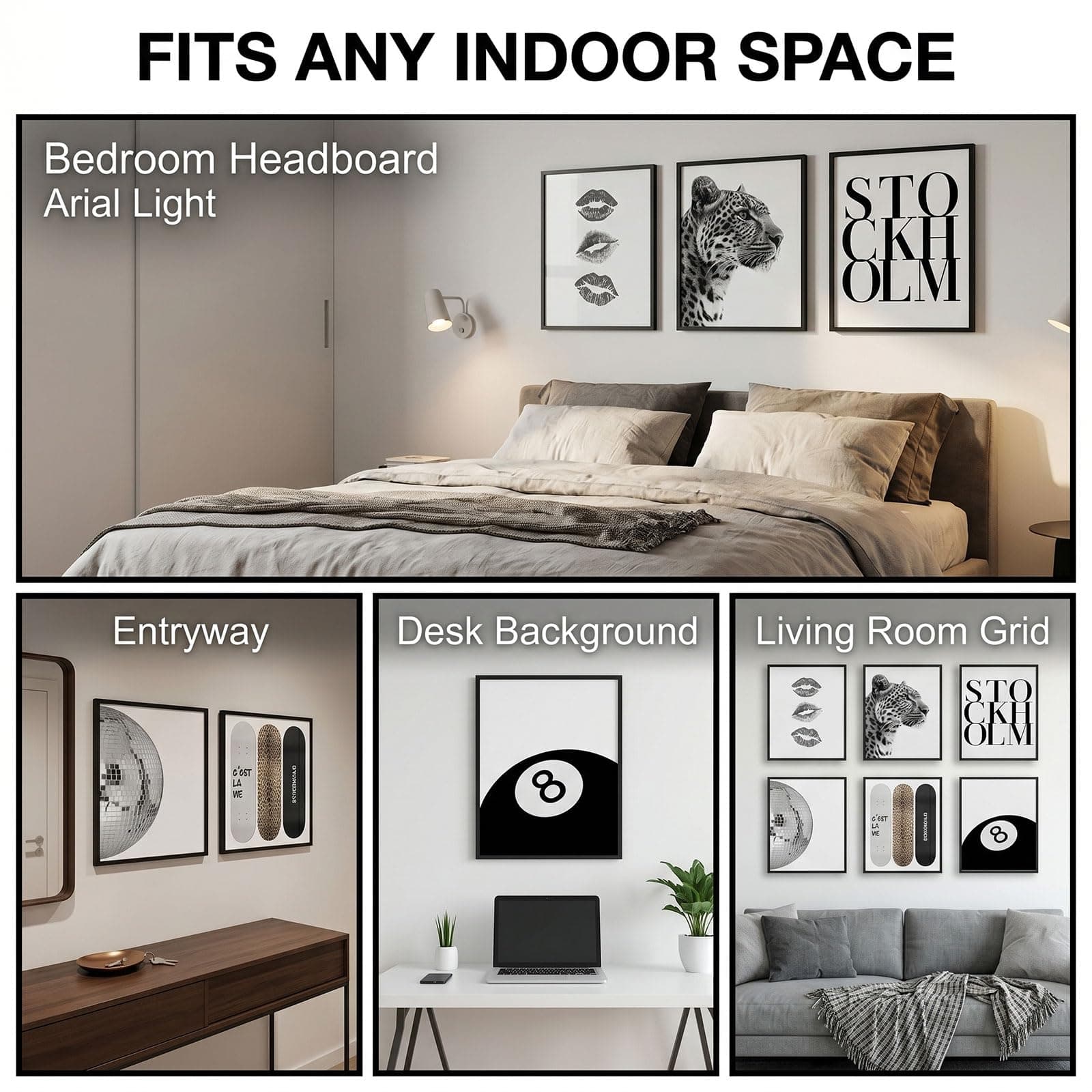 Stockholm Style Room Decoration For Women Elegant Fashionable Wall Art For Living Room Atmosphere Luxury Fashion Image For Home Bedrooms Apartment Student Room thumbnail 5