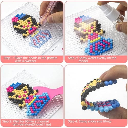 Fuse Beads Kit for Girls Ages 6+ – 4400 Pcs 5mm Beads in 32 Colors with Spray Bottle, Puzzle Guide, Clamps & Chains | Creative DIY Arts & Crafts Gift thumbnail 8