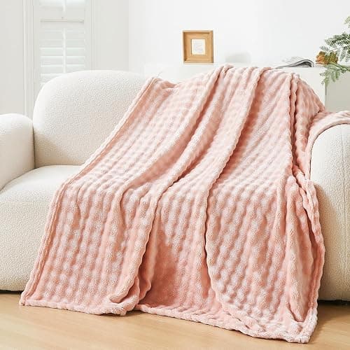 Fluffy 3D Bubble Throw Blanket for Couch & Bed – Cozy Soft Fleece Blankets for Women & Girls – Warm Lightweight Fuzzy Throw (50x60) – Machine Washable Gifts thumbnail 8