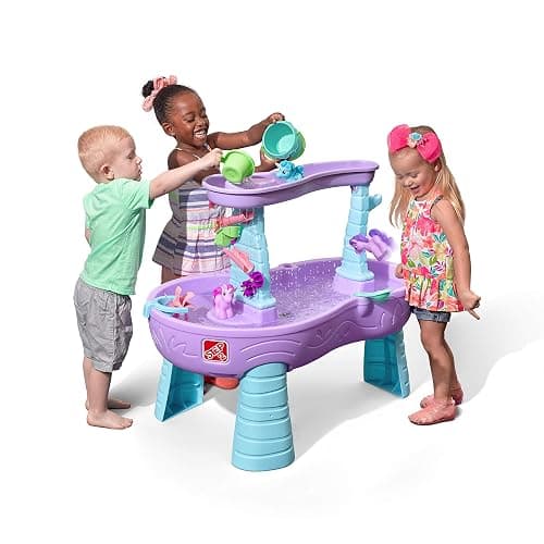 Step2 Rain Showers and Unicorns Water Table, Kids Water and Sand Activity Sensory Playset, Summer Outdoor Toys, 13 Piece Water Toy Accessories, for Toddlers 1.5+ Years Old, Blue & Purple thumbnail 5