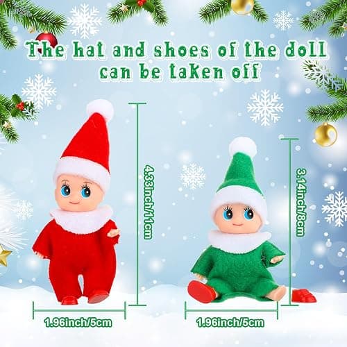 Sumind 11 Pieces Christmas Tiny Doll Plush Toys Baby Plush Dolls Novelty Toys Accessories for Little Girls Boys Holiday Christmas Easter New Year Decorations(Adorable Style) thumbnail 3