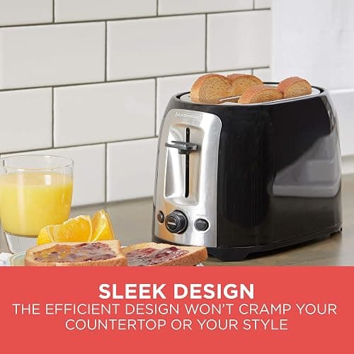 BLACK+DECKER 2-Slice Extra Wide Slot Toaster, Classic Oval, Black with Stainless Steel Accents, TR1278B thumbnail 6