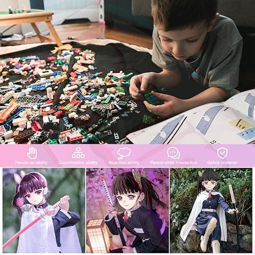 Jorumo Swords Building Sets for Girl 8-14, 39in Tsuyuri Kanao Sword Building Block with Scabbard and Stand, Anime Sword Building Toy Gift Katana, 788 Pcs thumbnail 6