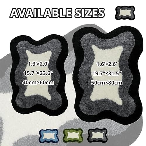 Room Decor Y2K Cool Rugs Aesthetic Cloud Carpet Area Rug Modern for Bedroom Living Room (1.3'×2.0',Black) | Modern, Aesthetic, Y2K, Cool Rugs thumbnail 5