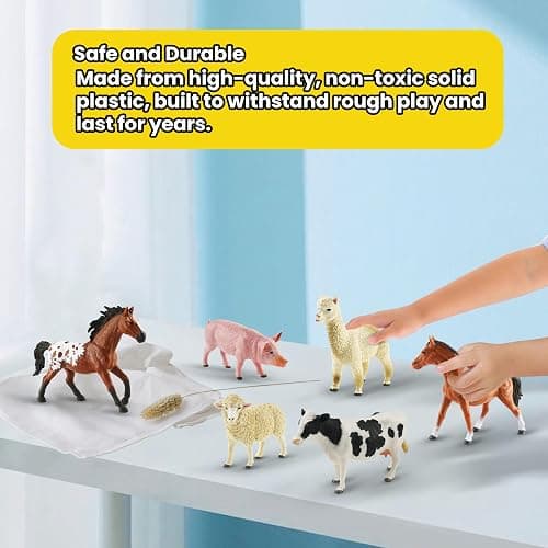 Zippytots 6PCS Farm Animal Toys for Kids 3-5 Realistic Plastic Farm Animal Figurines Educational Learning Toy for Toddlers Boys Girls Kids Farm Toys thumbnail 5