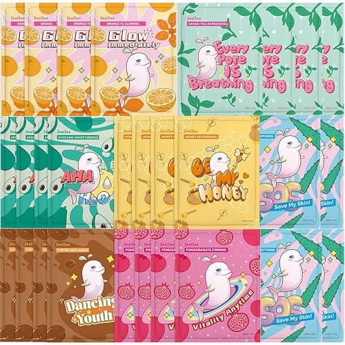 ZealSea Face Masks Skincare, Facial Masks for Women Skin Care, Sheet Masks Beauty with Natural Ingredients, Birthday Party Spa Gift for Kids Teens Girls, Hydrate and Soothe for All Skin Types 28 Pack - Image 1