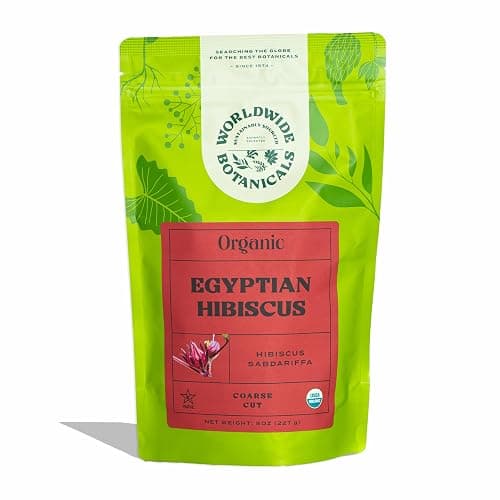 Worldwide Botanicals Organic Hibiscus Tea – 8 oz, Loose Leaf, Cut and Sifted – 100% Egyptian Hibiscus sabdariffa AKA Karkade, Roselle, Sorrel, Zobo, Flor de Jamaica thumbnail 7