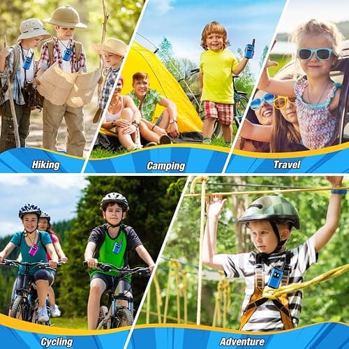 Walkie Talkies for Kids, Exssary Toys for 3-6 Year Old Boys Outdoor Toys for Kids 3-5 Walkie Talkie 3 4 5 6 Year Old Boy Gifts Hiking Camping Toy Easter Christmas Birthday Gifts for Boy Blue thumbnail 3