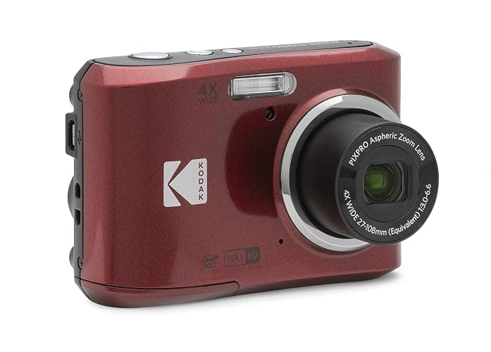 Kodak PIXPRO FZ45 Digital Camera + Black Point & Shoot Camera Case + Transcend 64GB SD Memory Card + Tri-fold Memory Card Wallet + Hi-Speed SD USB Card Reader + More! (Red) thumbnail 2