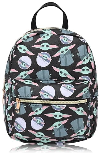 Fast Forward Star Wars Baby Yoda Backpack for Women, Men, Unisex | Grogu Cute PU Leather 10" Mini Backpack Purse Shoulder Purse | Baby Yoda Bag and Accessories - Image 1