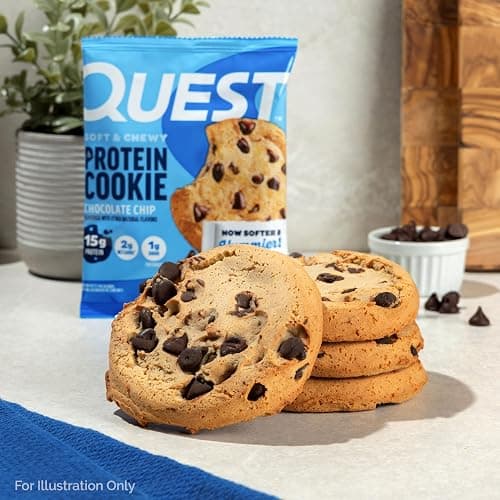 Quest Nutrition Chocolate Chip Protein Cookie, 15g Protein, 1g Sugar, 2g Net Carbs, Keto Friendly, High Protein, Low Carb; 12 Count thumbnail 6