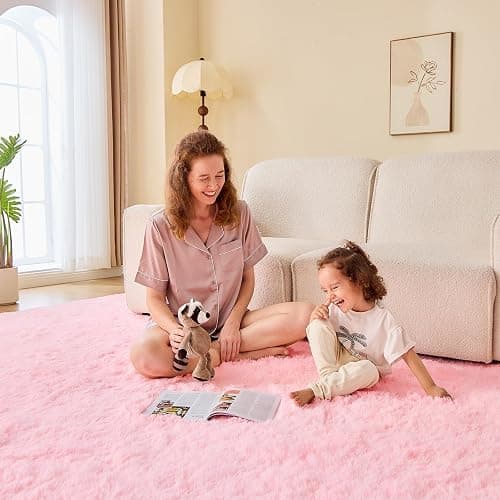 OPPODREAM 4x6 Pink Rugs for Bedroom, Ultra-Soft Fluffy Area Rugs for Living Room, 4 x 6 Shag Carpet for Nursery, Kids, Girl, Boy, Baby, Plush, Fuzzy, Shaggy, Cute Home Decor thumbnail 8