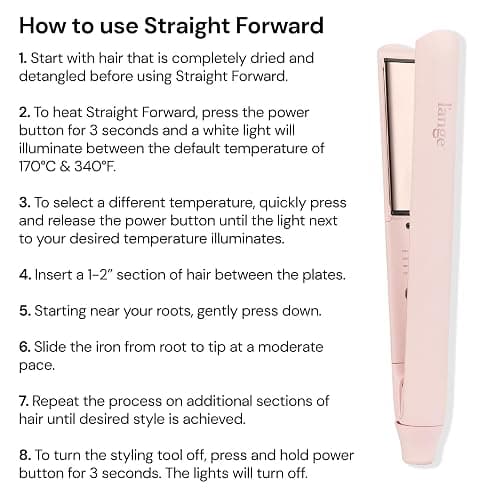 L'ANGE HAIR Straight Forward Titanium Flat Iron – 1” Floating Plates | Dual Voltage | 360° Swivel Cord | Auto Shut-Off | Safety Cool Tips | Ideal for Straightening, Curling, and Waving (Blush) thumbnail 5
