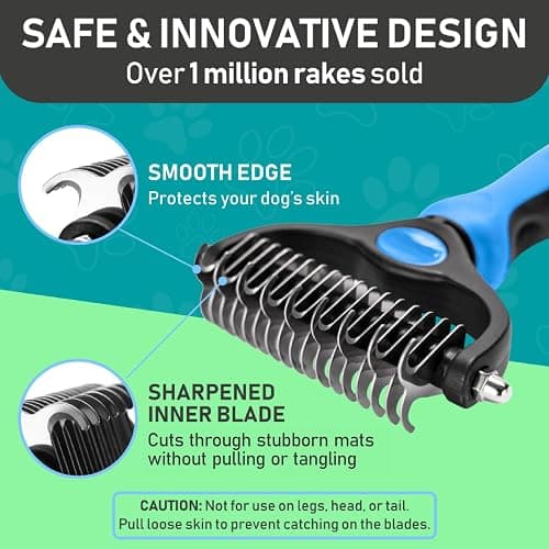 Maxpower Planet Original Pet Grooming Rake - Double-Sided Deshedding Dematting Tool, Undercoat Rake for Dogs & Cats, Extra-Wide Dog Grooming Brush & Deshedder Comb for Long Hair, Reduces Shedding 95% thumbnail 7