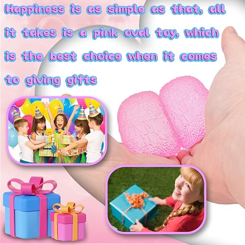 Kids Textured Multi Ball Set for Sensory Exploration, Soft Sensory Squeeze Toys for Boys Girls, Age 3 to Adult (Pink Ellipsoid) thumbnail 5