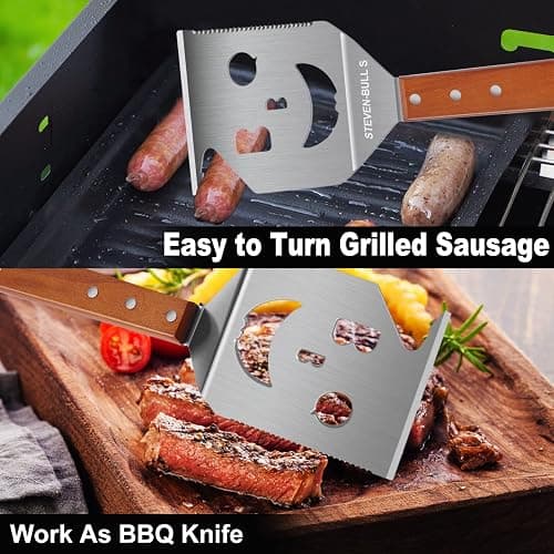 BBQ Accessories for Grill, 7 in 1 Grill Spatula with Fork,17 Inch Barbecue Tools, Dad Gifts, Gifts for Men, Dad, Husband thumbnail 5
