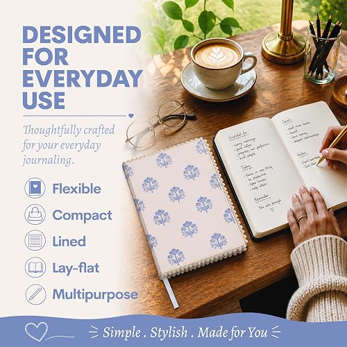 WORLD TRAVELER Eccolo A5 Lined Journal 256 Ivory Pages Lay Flat 6x8 | Hardbound Botanical Cover with Ribbon Bookmark, Smooth Ruled Sheets for Work, School, Diaries and Daily Writing thumbnail 3