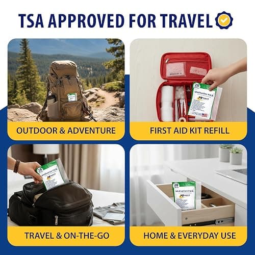 MFASCO - 7 in 1 - Travel Size Medicine Kit - TSA Approved | 28 First Aid Emergency OTC Medicine Packets for Cruise & International Travel | Compact Med Refill for Traveling & Office Assembled in USA thumbnail 6