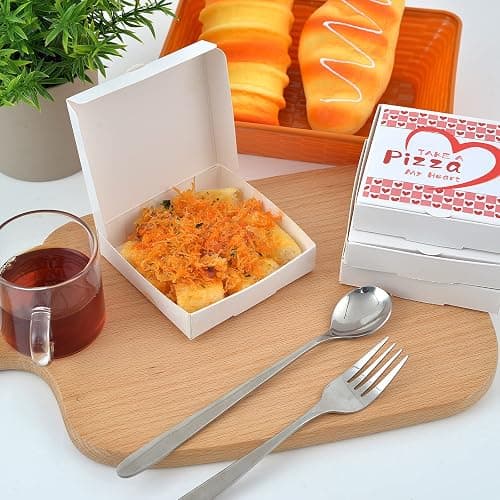 WANGDEFA 50 PCS 3.5 x 3.5 Inch Mini Pizza Boxes Square Cardboard Mini Pizza Box for Celebrations Party Favors Christmas Birthdays Valentines Day Weddings thumbnail 6