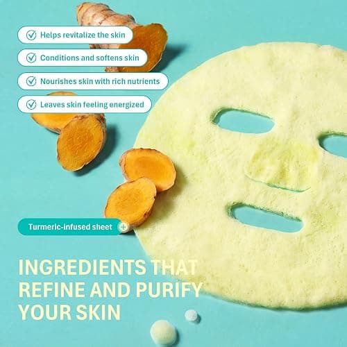 Purederm Turmeric Bubble Face Mask, Deep Cleansing for Anti-Aging and Revitalizing, Korean Skincare for Dull and Tired Skin (5 Pack) thumbnail 4