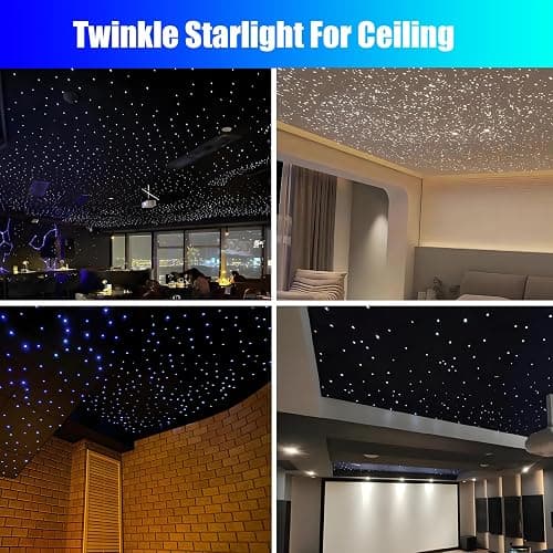 16W Car Home Starlight Headliner Kit, Twinkle & Sound Activate RGBW Fiber Optic Lights with APP & Remote Control, Star Lights for Ceiling Decoration, 300 pcs 9.8ft thumbnail 6