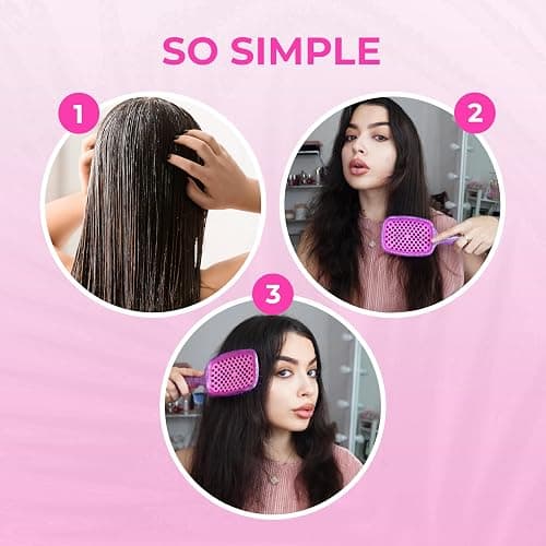 FHI Heat UNbrush Detangling Brush for Pain-Free Brushing on All Wet or Dry Hair Types — Durable DuoFlex Anti-Static Bristles, Lightweight Handle, Vented Hair Brush, Rose Quartz Pink thumbnail 8